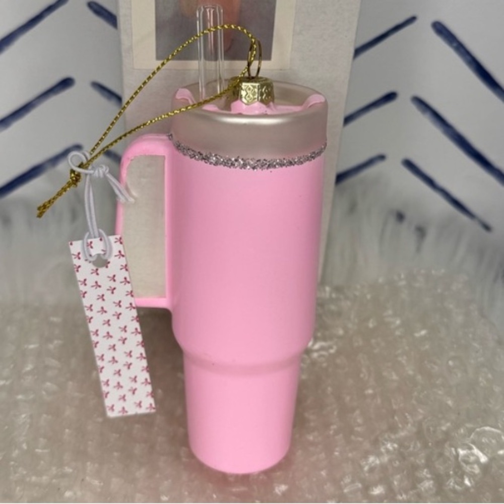 NWT! Pink Trendy Water coffee Tumbler Stanley Christmas Ornament Pink O/S